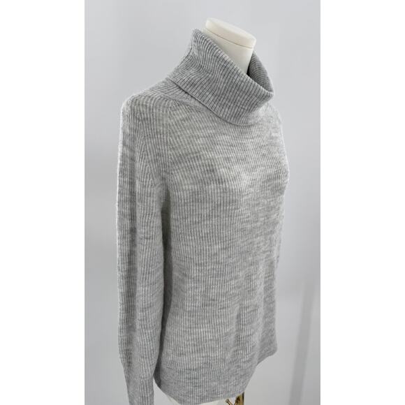 Quince Gray Wool Alpaca Cowl Neck Sweater Pullover Knit Turtleneck Jumper Large - Picture 2 of 7